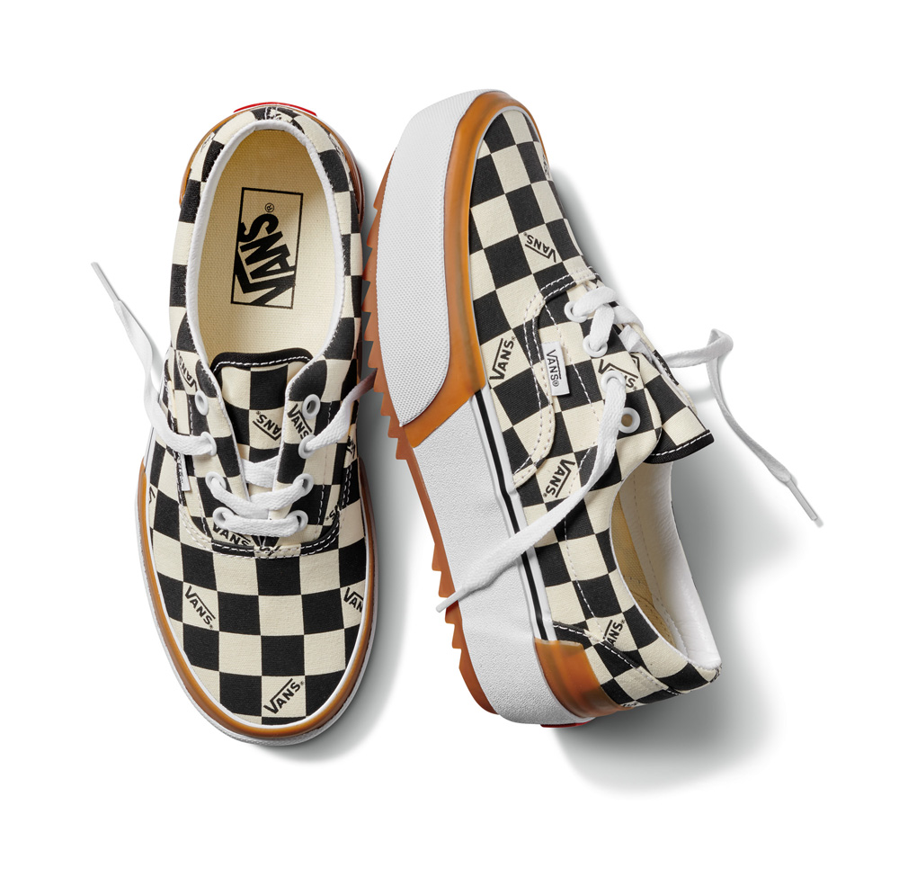 era stacked check platform sneaker