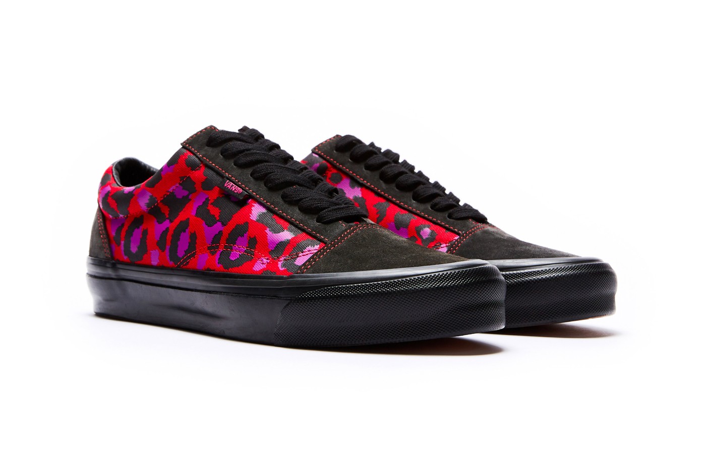 black vans with leopard print stripe